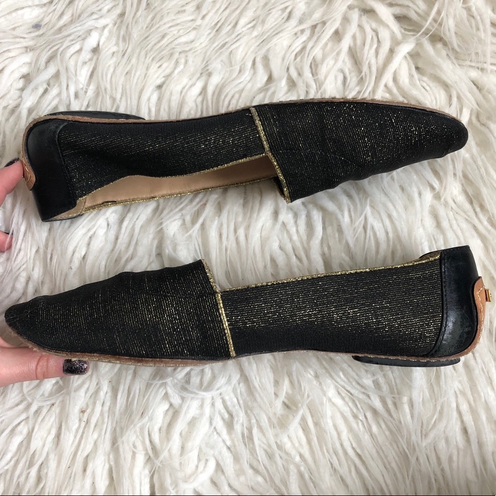 Kate Spade Metallic Elastic Woven Glitter Flats